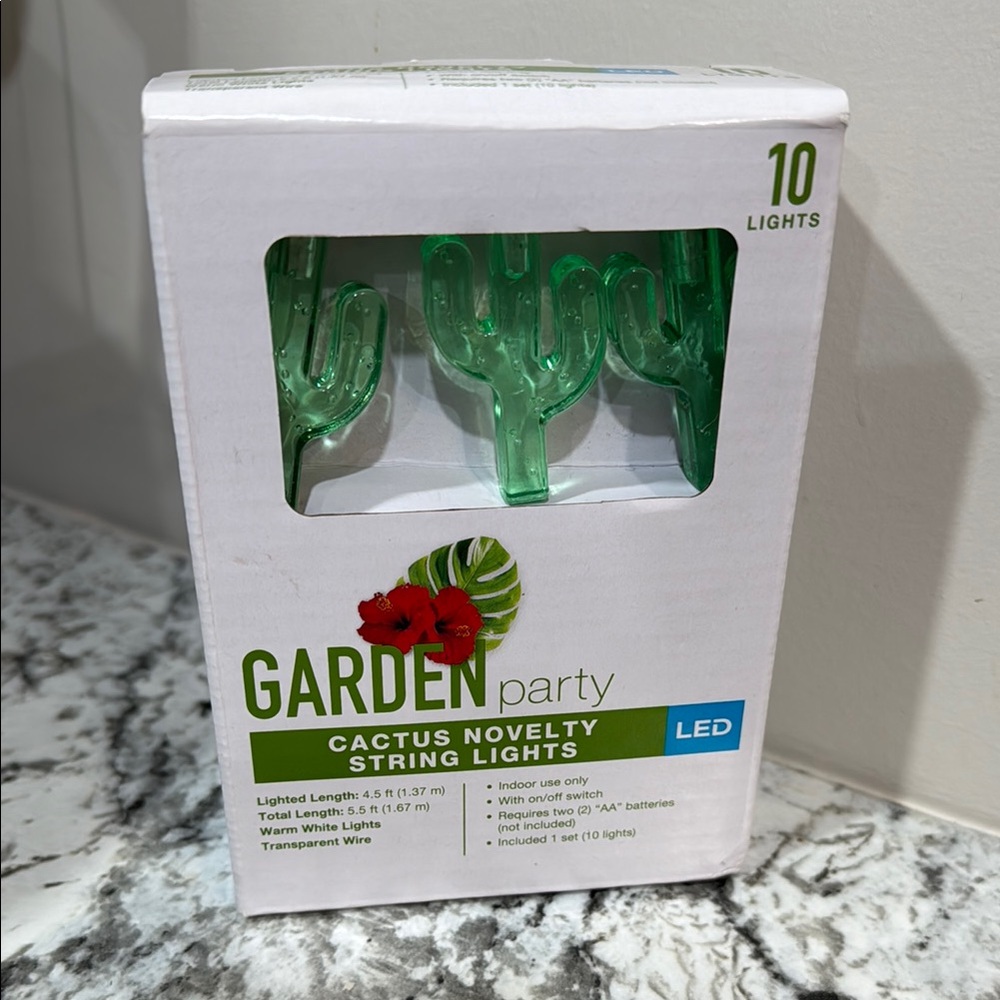 Green Cactus LED String Lights
